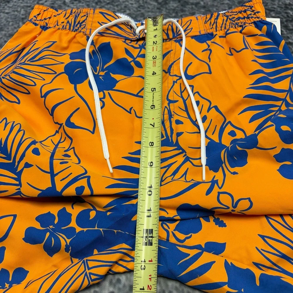 NWT VTG Polo Ralph Lauren Board Shorts Youth Medium Orange Blue Tropical Flora